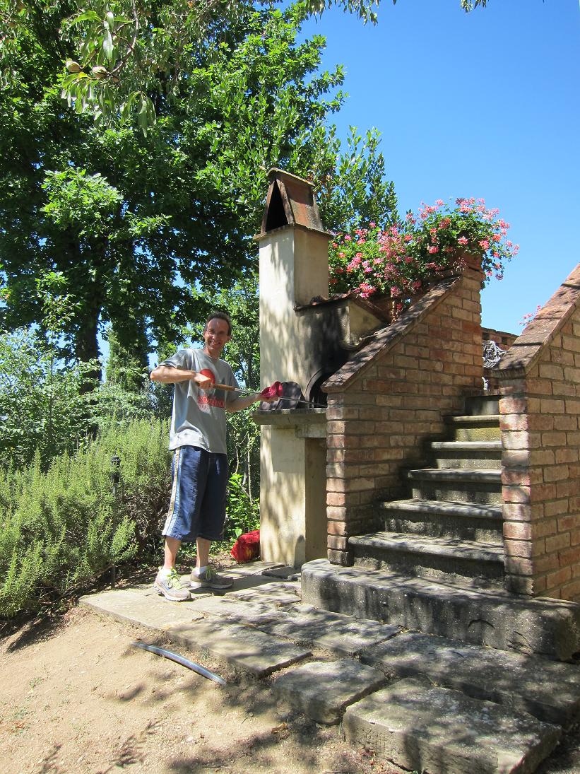 Pizza oven at Villa degli Olivi