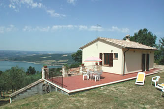 Photo of house called Corbara and view of Lake Corbara, Umbria