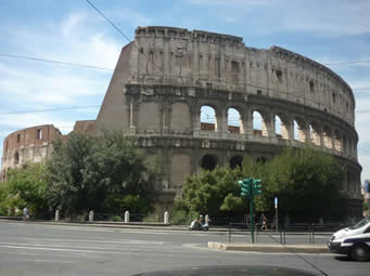 Exterior shot of the Colosseum, Rome