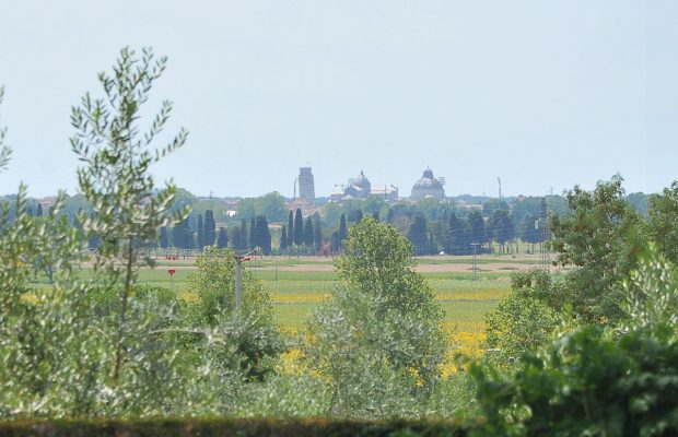 Villa Lungomonte: view of the Leaning Tower of Pisa from the villa