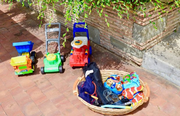 Children's toys by the pool